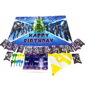 FORTNITE Birthday Party Decorations Supplies Backdrop Banner Balloons + more!